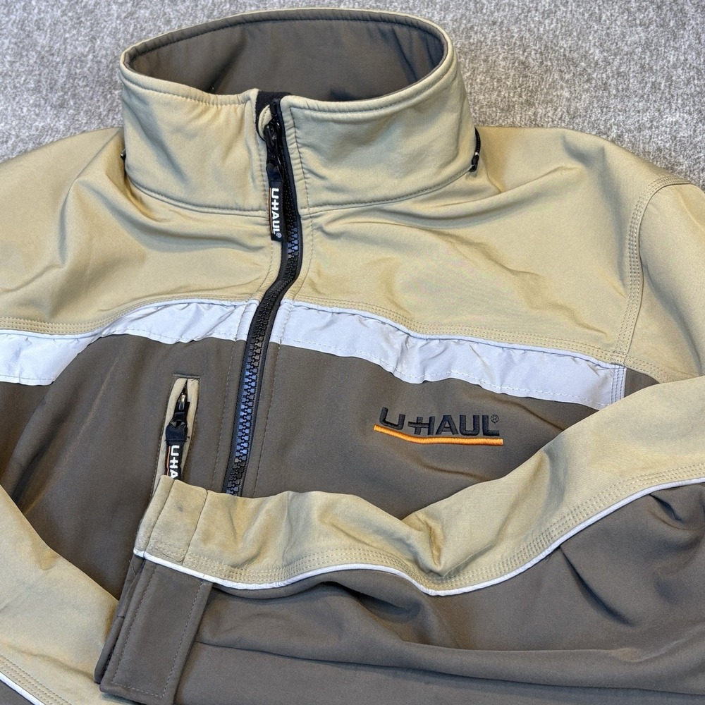 U-HAUL Official Employee Jacket Mens 2XL Uniform Khaki Soft‎ Shell NO HOOD
